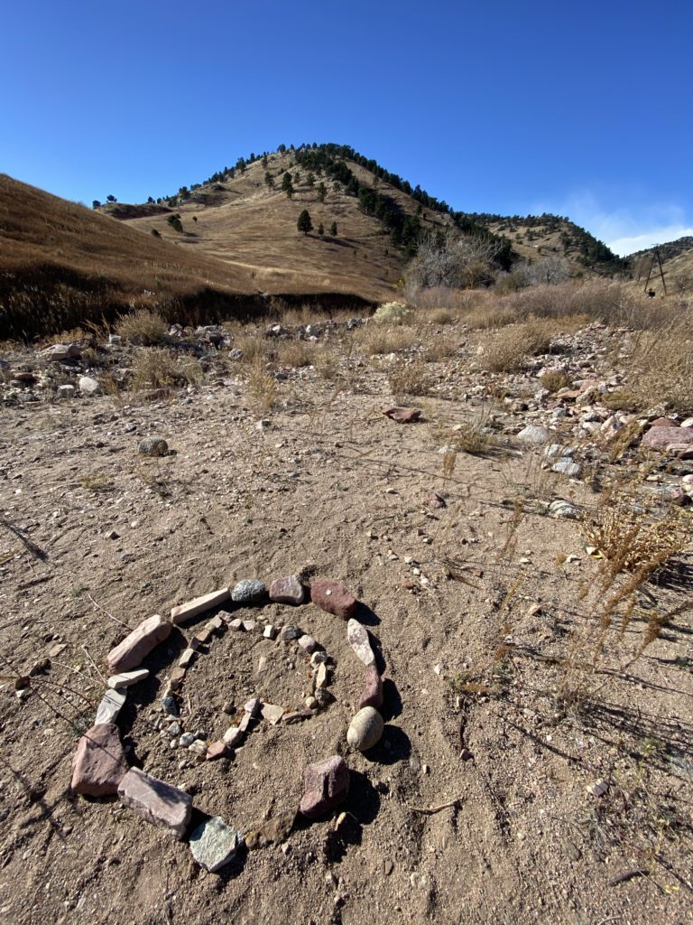 grief ritual site in the mountains